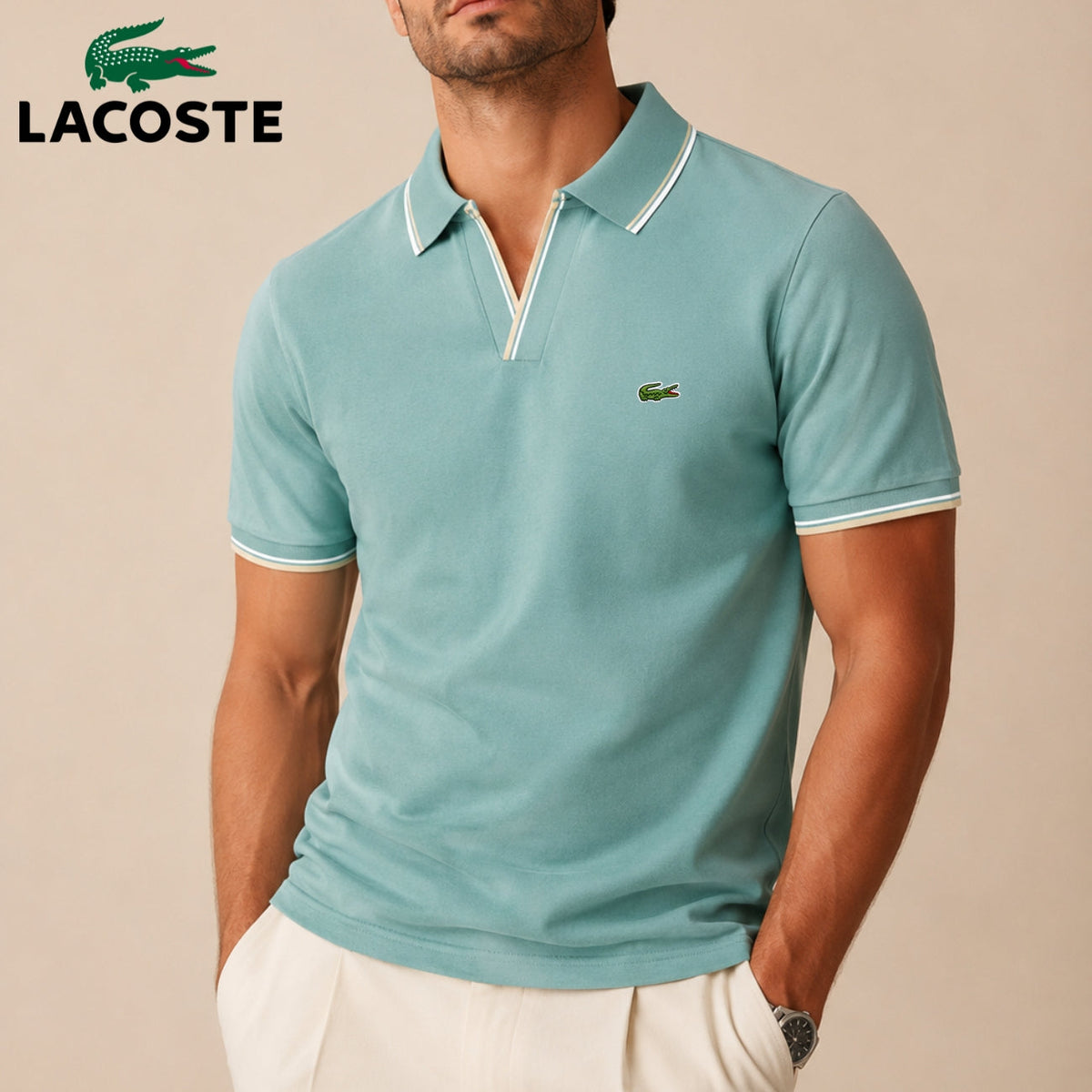 Polo Heritage con Profili a Contrasto - Menta