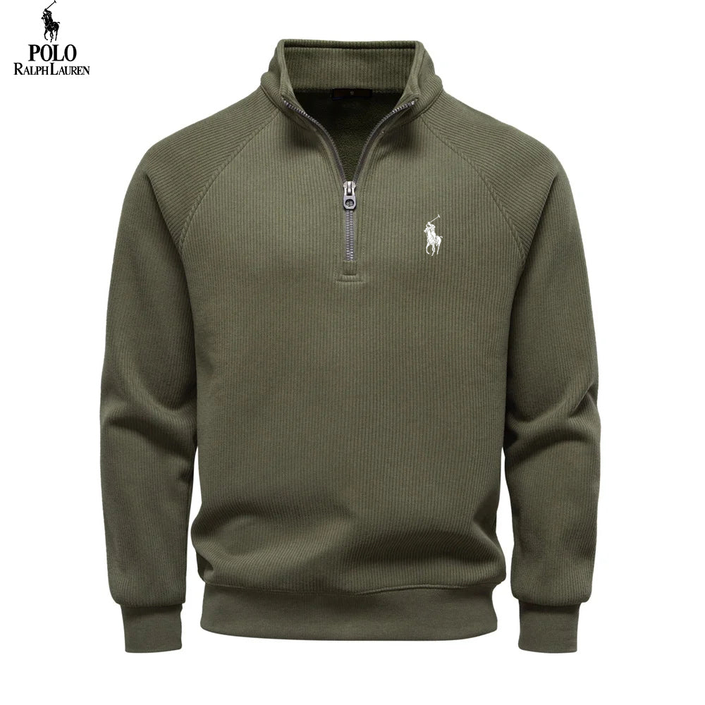 Maglione Zip in Cotone Termico Premium