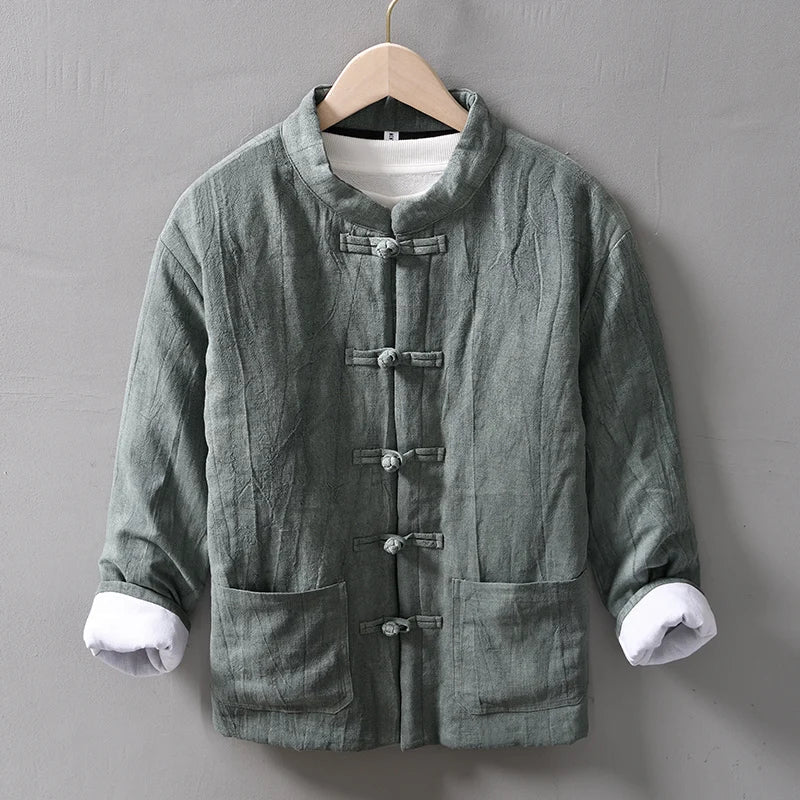 Cappotto in Lino Invernale Premium Spesso da Uomo