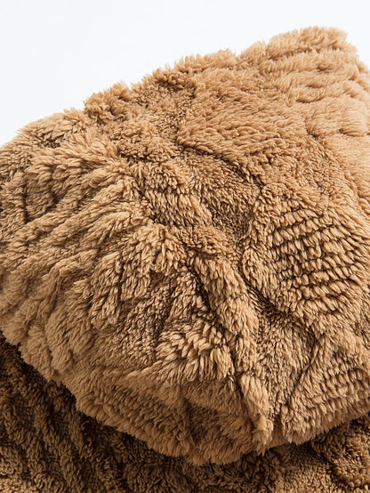 Felpa con Cappuccio in Teddy Jacquard Geometrico