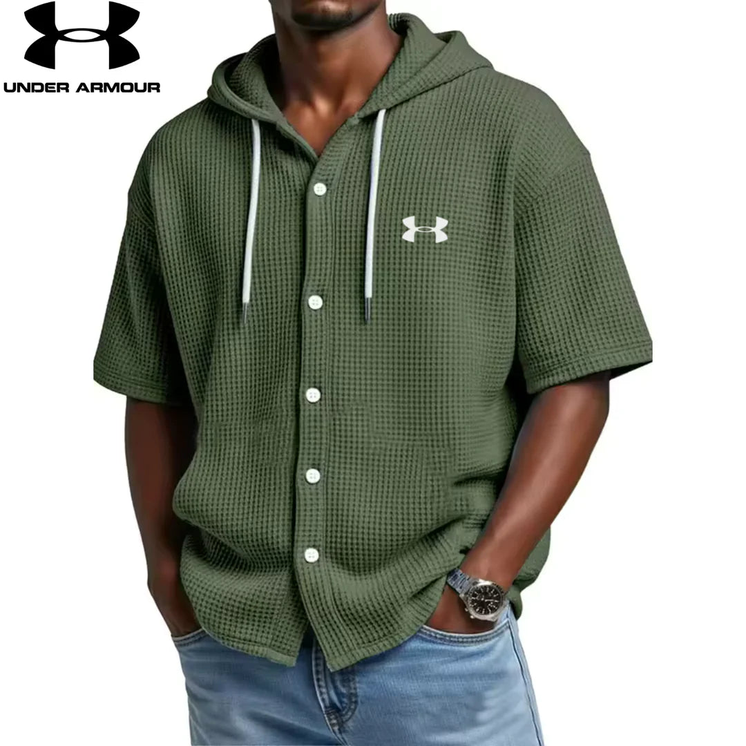 Camicia con Cappuccio Waffle Knit
