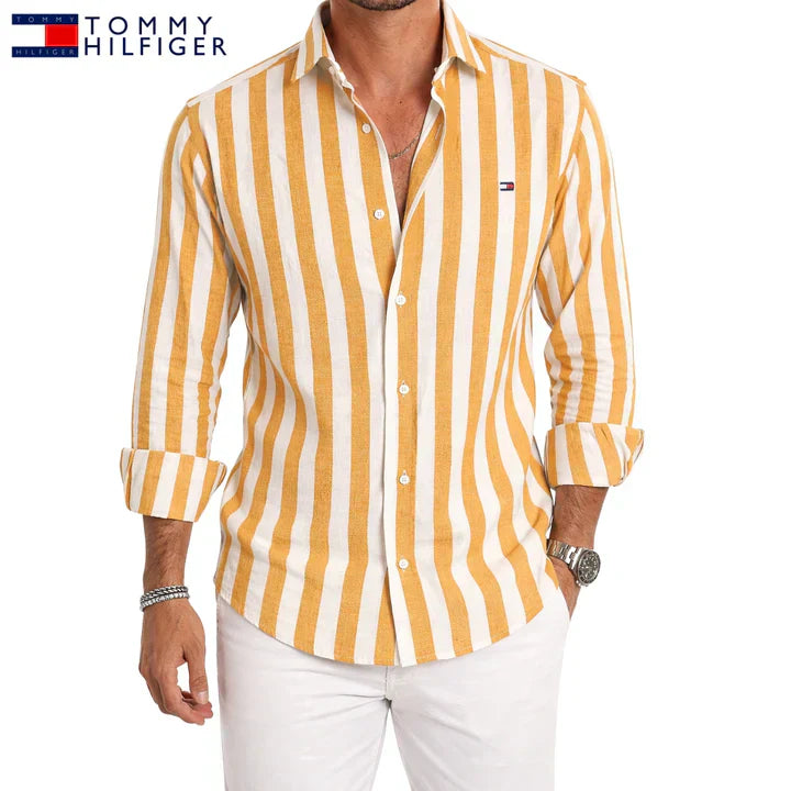 Camicia a Righe Casual Premium - Giallo