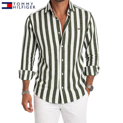 Camicia a Righe Casual Premium - Verde
