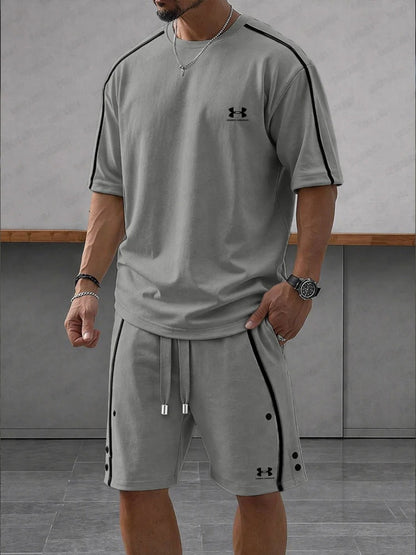 Completo Sportivo con Profili a Contrasto - Grigio