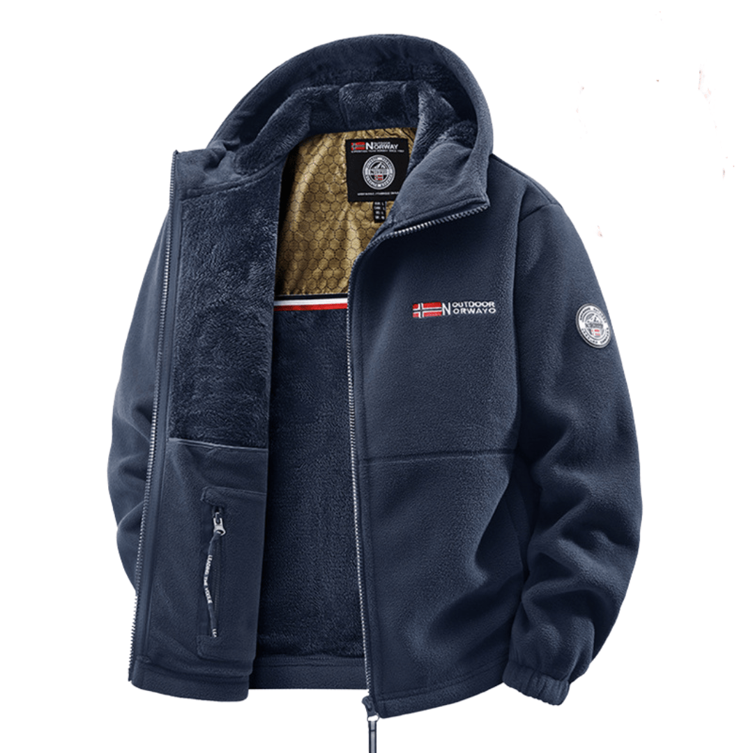 Giacca in Fleece Termico con Cappuccio