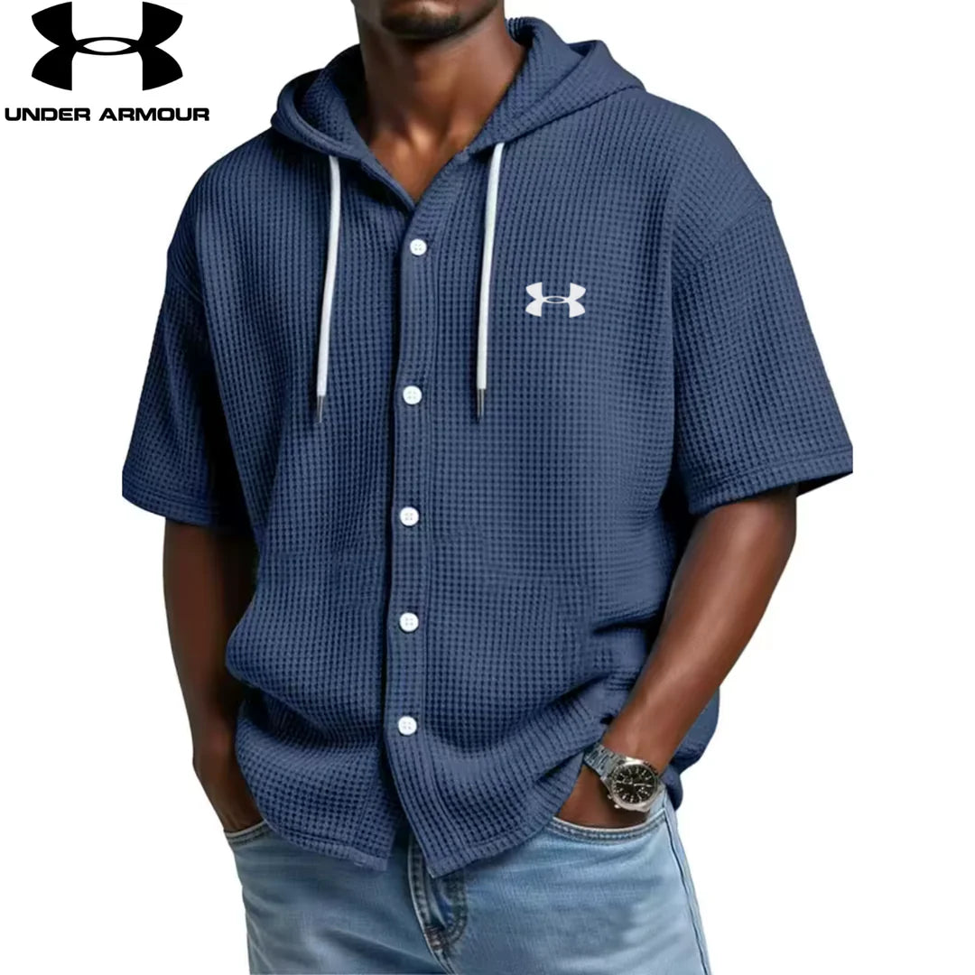Camicia con Cappuccio Waffle Knit