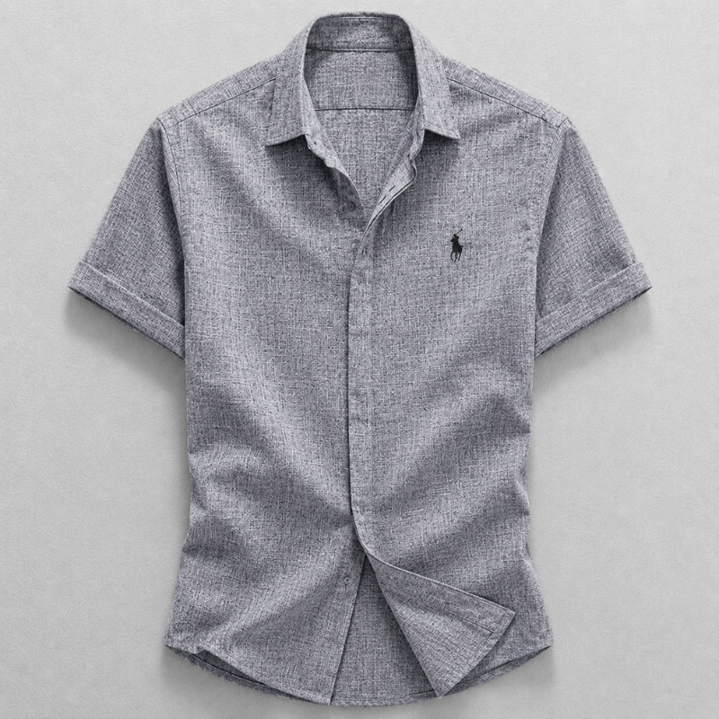 Camicia Oslo in Misto Lino-Cotone - Grigio