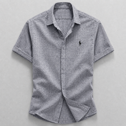 Camicia Oslo in Misto Lino-Cotone - Grigio