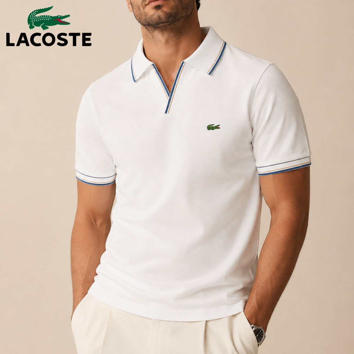 Polo Heritage con Profili a Contrasto - Bianco