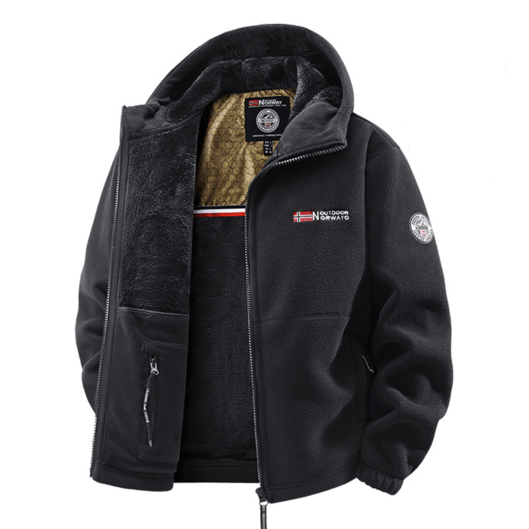 Giacca in Fleece Termico con Cappuccio