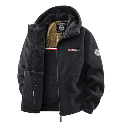 Giacca in Fleece Termico con Cappuccio