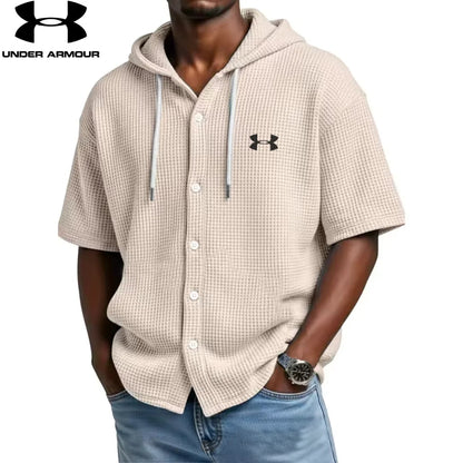 Camicia con Cappuccio Waffle Knit