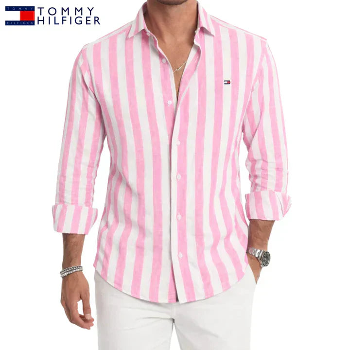 Camicia a Righe Casual Premium - Rosa