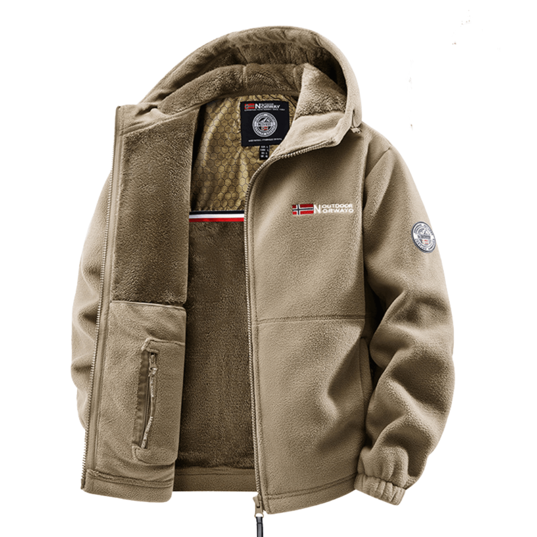 Giacca in Fleece Termico con Cappuccio