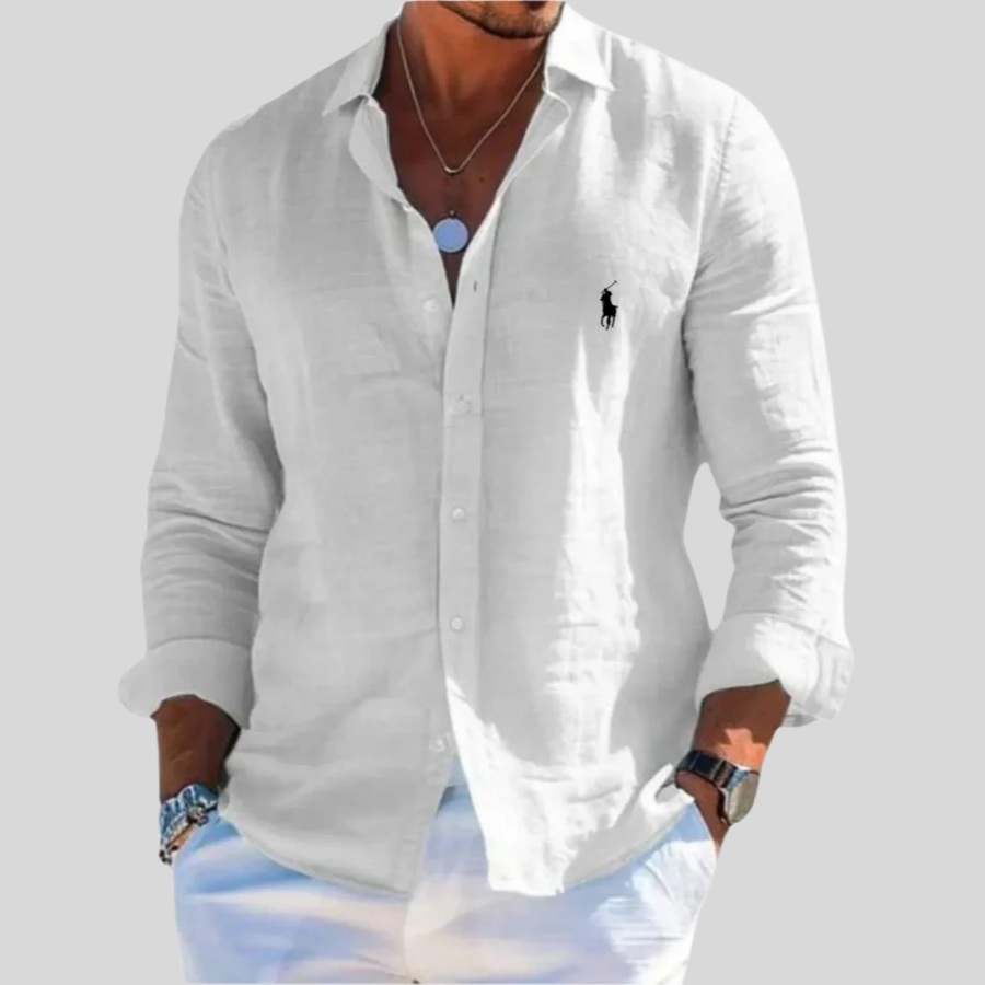 Camicia Oxford a Manica Lunga - Bianco
