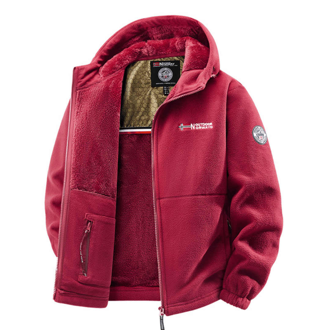 Giacca in Fleece Termico con Cappuccio