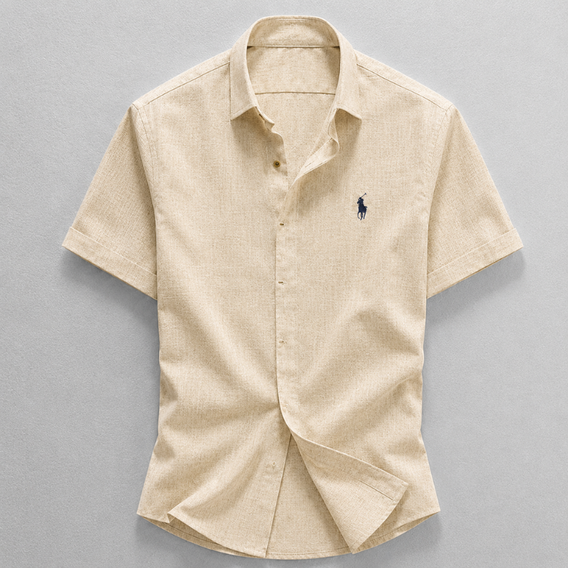 Camicia Oslo in Misto Lino-Cotone - Sabbia