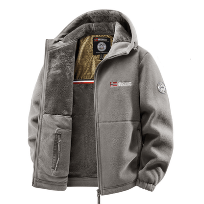 Giacca in Fleece Termico con Cappuccio
