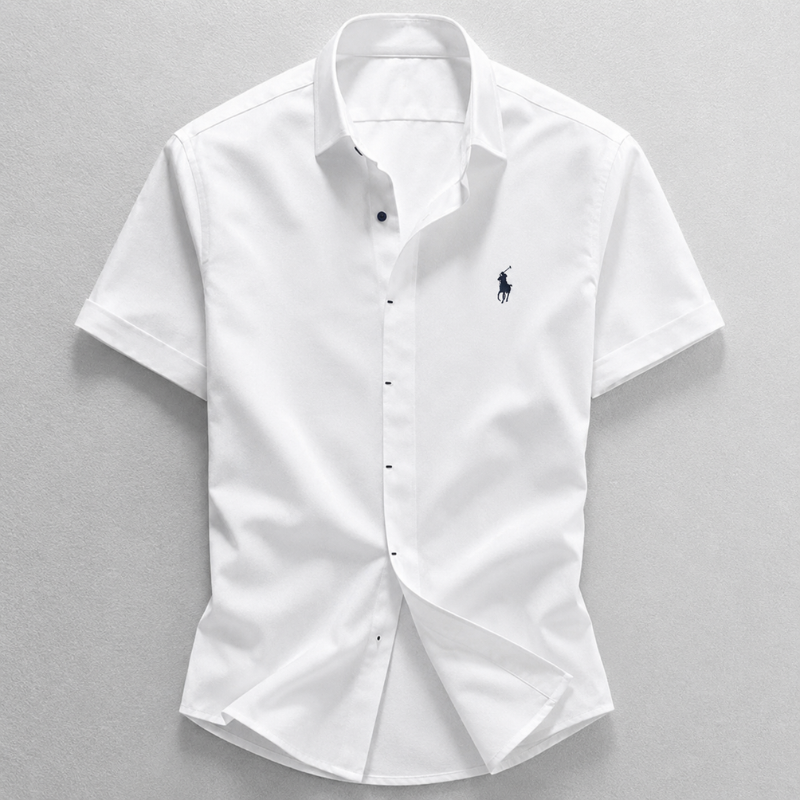 Camicia Oslo in Misto Lino-Cotone - Bianco