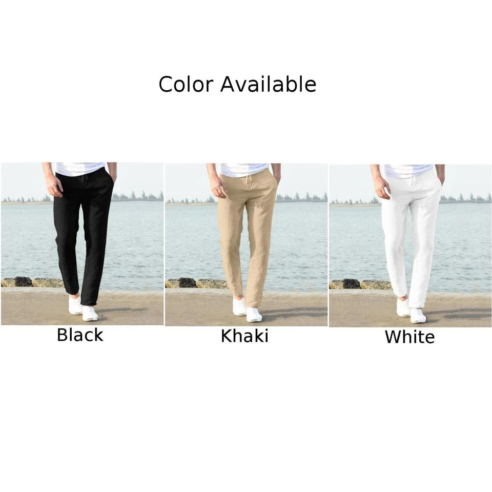 Pantaloni in Cotone e Lino