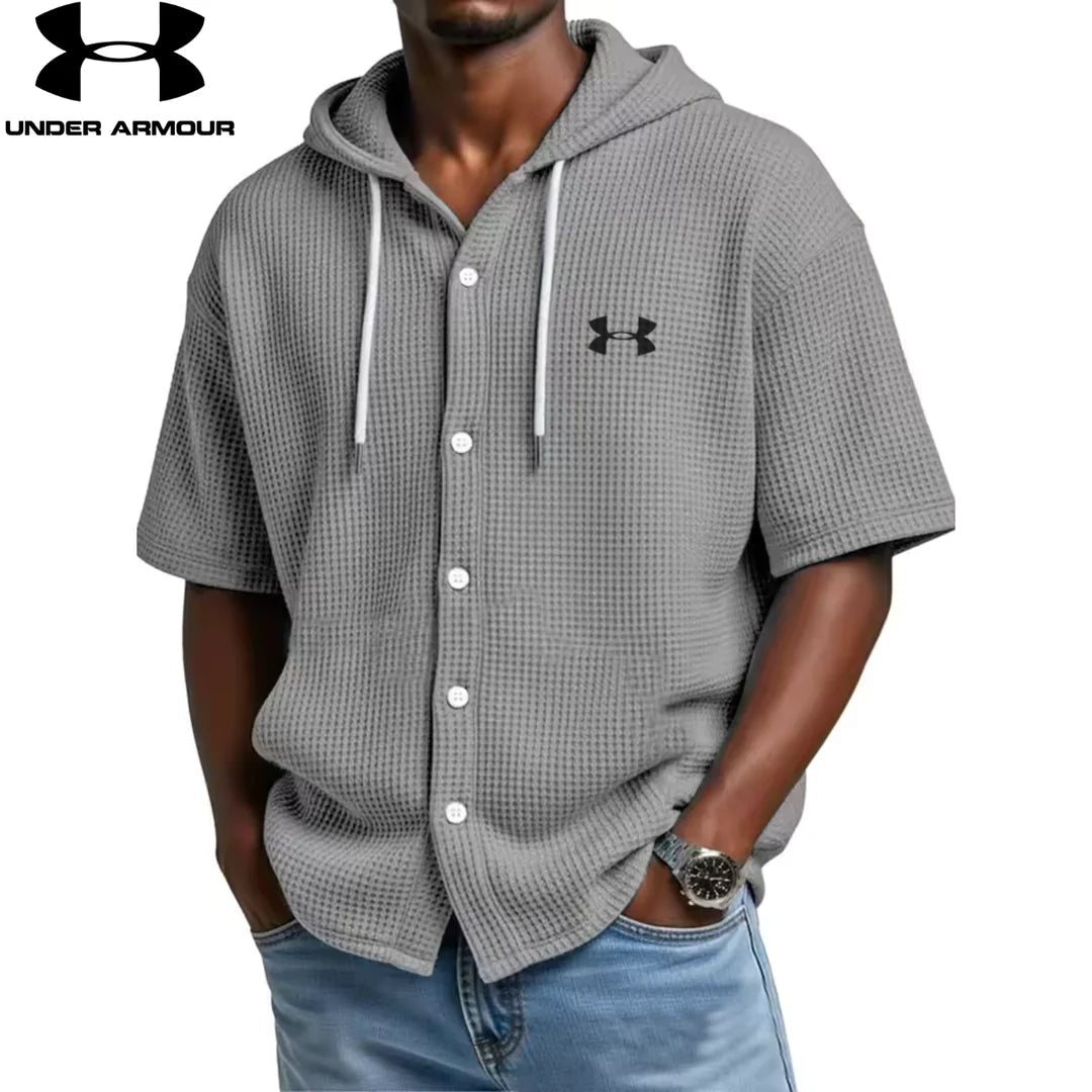Camicia con Cappuccio Waffle Knit