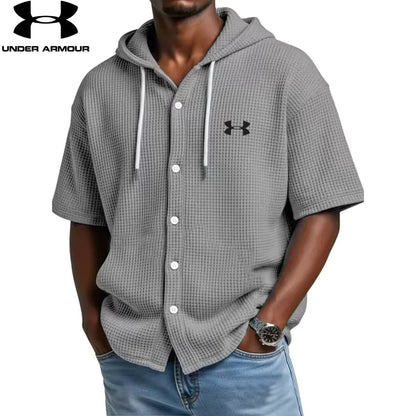 Camicia con Cappuccio Waffle Knit