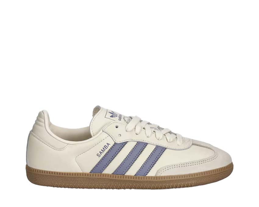 Scarpe da ginnastica classiche da donna in pelle e tessuto color argento e viola.