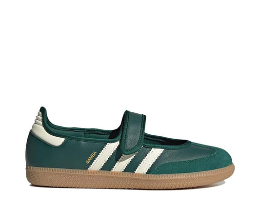 Scarpe da ginnastica in pelle verde collegiale con suola in gomma