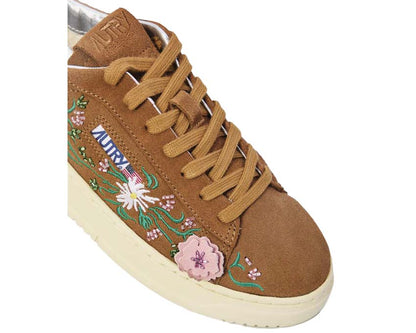 Scarpe da ginnastica basse da donna con motivo floreale
