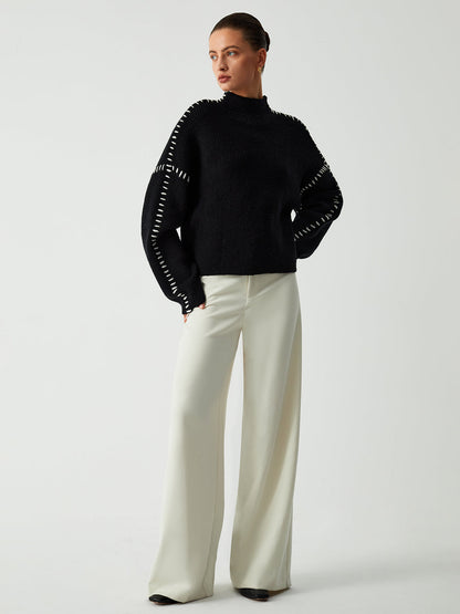 Maglione Oversized con Collo Alto di Milena Maglione