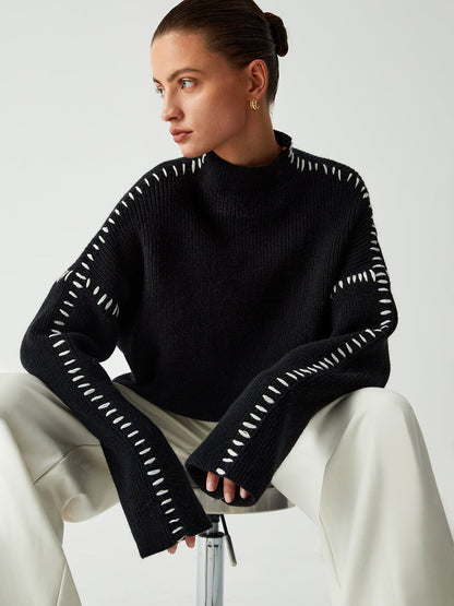 Maglione Oversized con Collo Alto di Milena Maglione