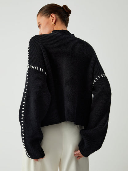 Maglione Oversized con Collo Alto di Milena Maglione