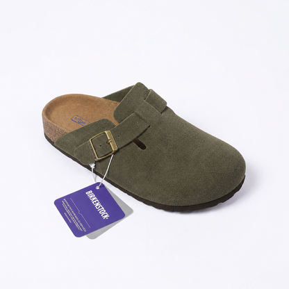 Birkenstock Boston Classic Sabot in Camoscio Taupe