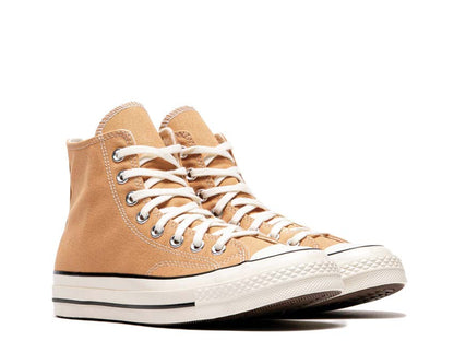 Scarpe alte in tela color argilla con suola in gomma