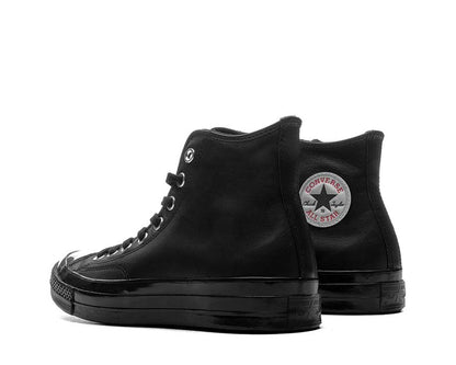 Scarpe Alte in Tela Nera con Suola in Gomma