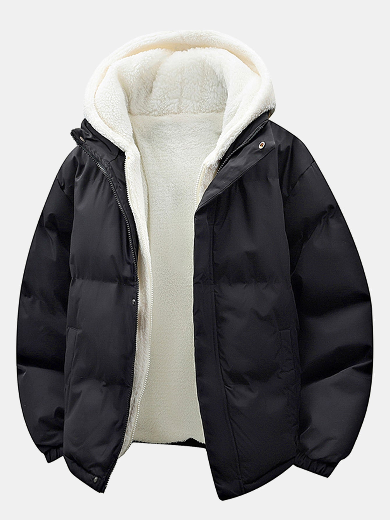 Cappotto Puffer con Cappuccio Teddy 2 in 1