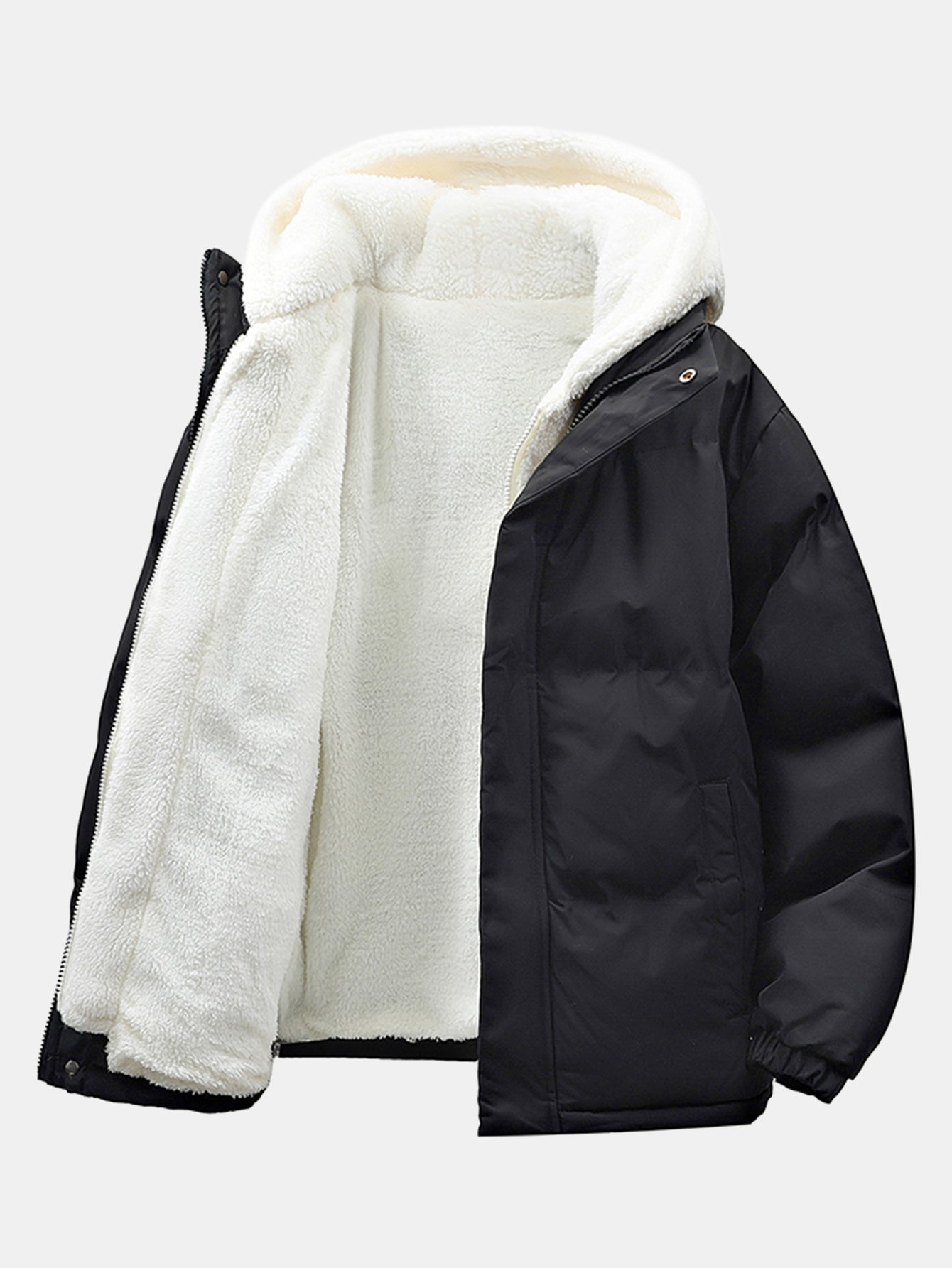 Cappotto Puffer con Cappuccio Teddy 2 in 1