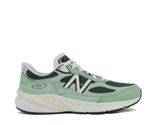 Scarpe da ginnastica in pelle e tessuto con suola ammortizzata, colore menta naturale, produzione USA