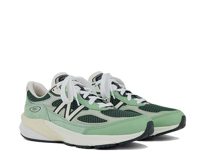 Scarpe da ginnastica in pelle e tessuto con suola ammortizzata, colore menta naturale, produzione USA