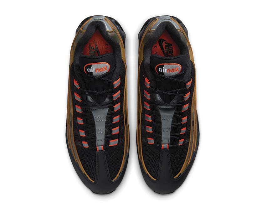 Scarpe da ginnastica unisex con ammortizzazione ad aria, colore arancione brillante.