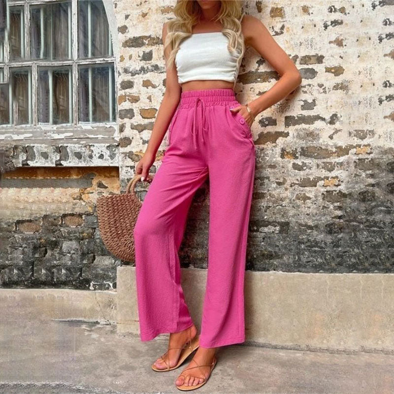 Pantaloni Casual a Colore Unito