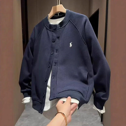 Giacca a Maglia con Collo Stand – Essenziale Moderno per Ogni Giorno