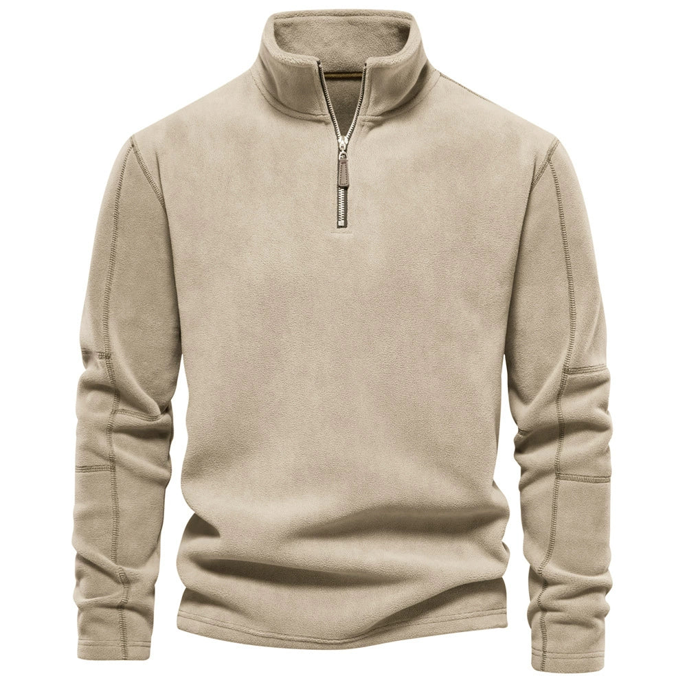 Felpa con Zip Mezza – Manica Lunga in Pile