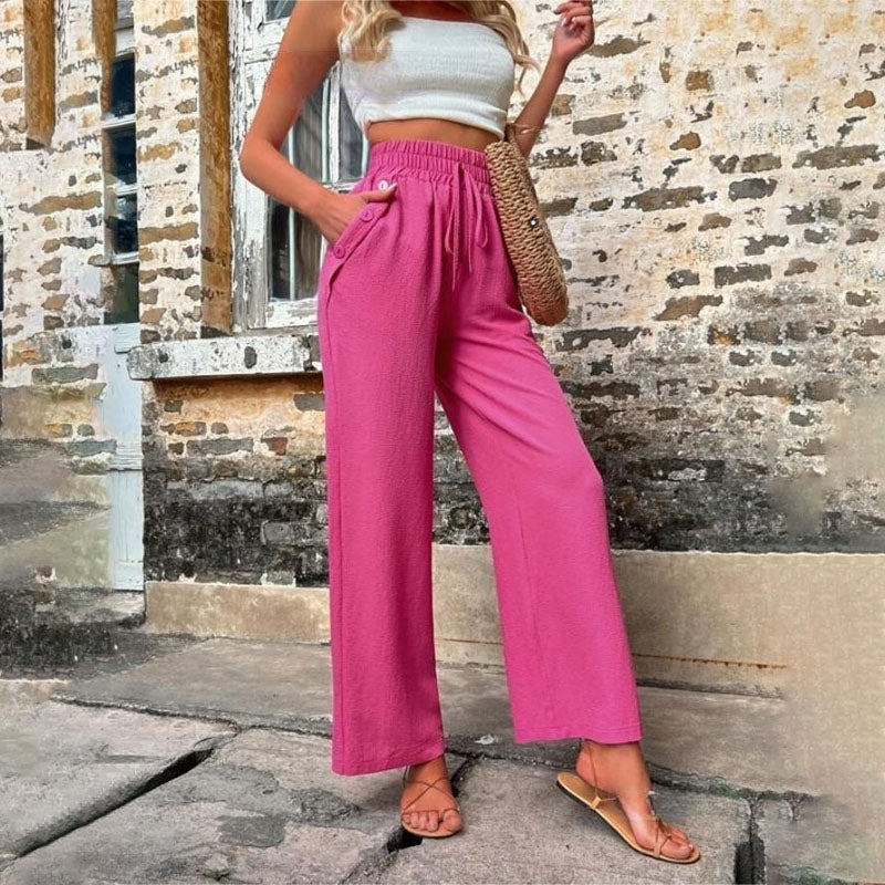 Pantaloni Casual a Colore Unito