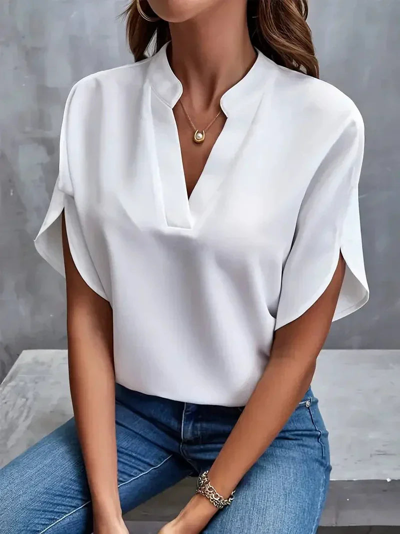 Maya - Camicia Elegante con Collo Fluttuante