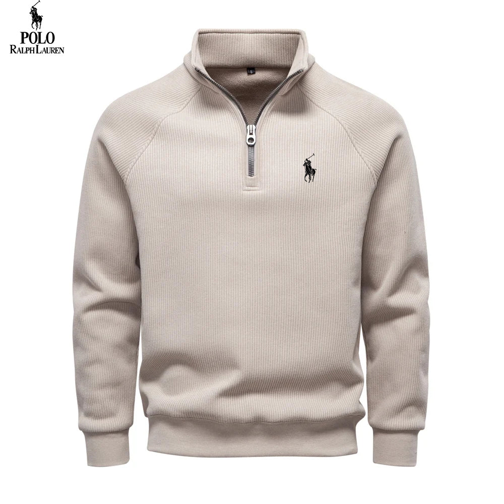 Maglione Zip in Cotone Termico Premium