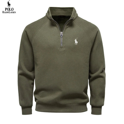 Maglione Zip in Cotone Termico Premium