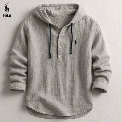 Camicia con Cappuccio in Lino Premium