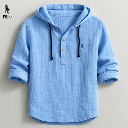 Camicia con Cappuccio in Lino Premium