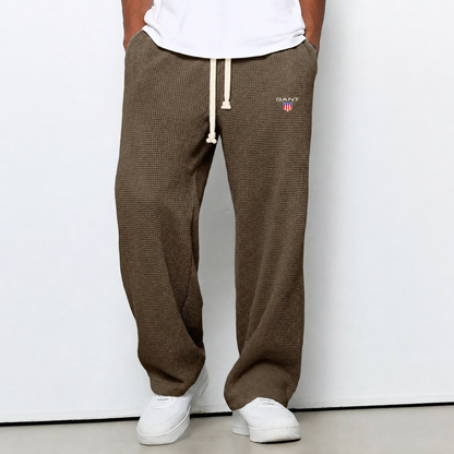 Pantaloni Waffle Knit Relaxed - Marrone